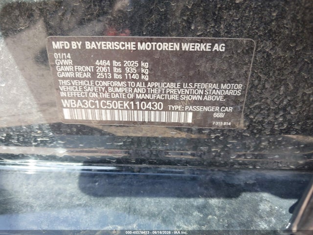 BMW 328I 2014 WBA3C1C50EK110430 Image 9