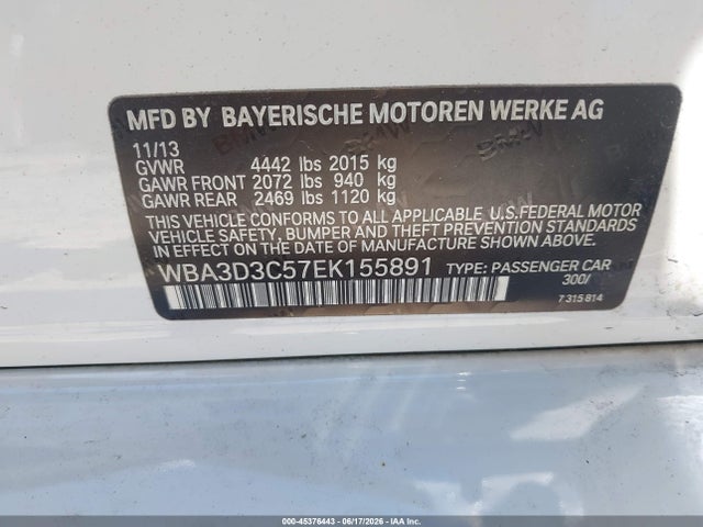 WBA3D3C57EK155891 BMW 328D