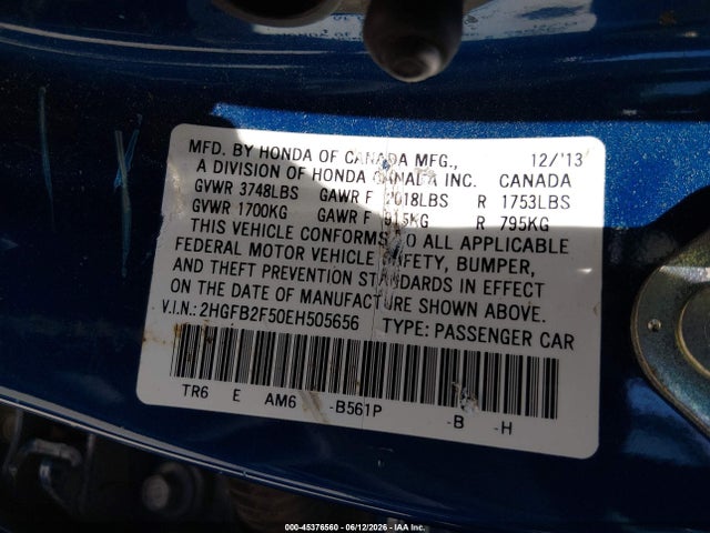2HGFB2F50EH505656 Honda Civic Lx