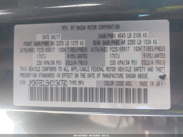 Mazda Cx-5 Touring 2017 JM3KFBCL5H0134790 Image 9