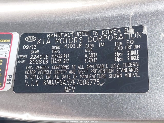 KIA SOUL + 2014 KNDJP3A57E7006775 Image 9