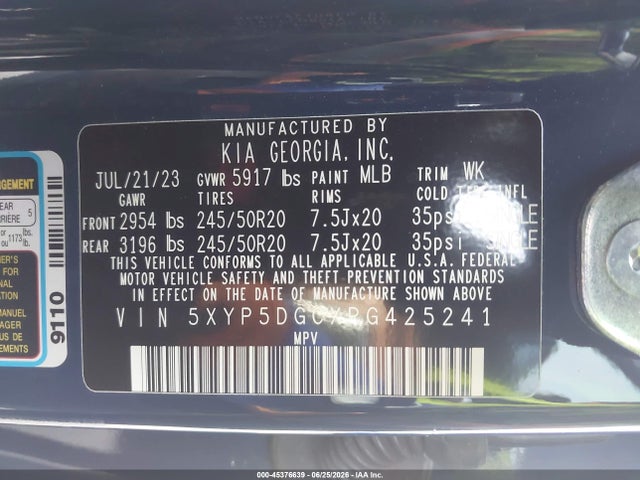 Продаж на аукціоні авто 2024 Kia Telluride Sx Prestige X-line, vin: 5XYP5DGCXRG425241, номер лоту: 45376639