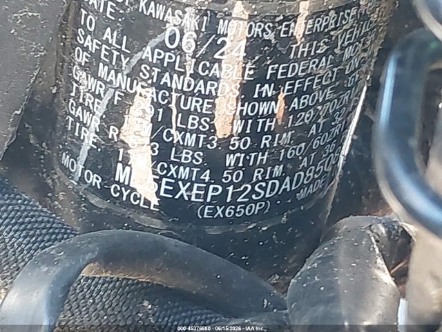 Kawasaki Ex650 P 2025 ML5EXEP12SDAD8508 Image 10