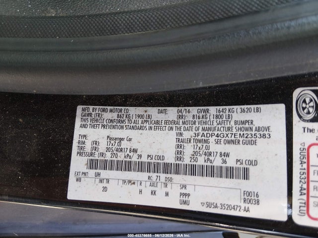 Ford FIESTA ST 2014 3FADP4GX7EM235383 Image 9