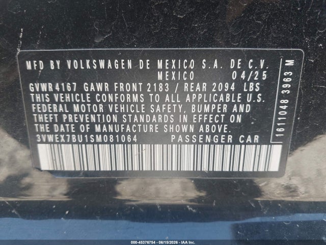 3VWEX7BU1SM081064 Volkswagen Jetta 1.5t Se