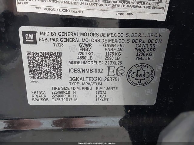 GMC Terrain Sle 2019 3GKALTEX2KL263751 Image 9