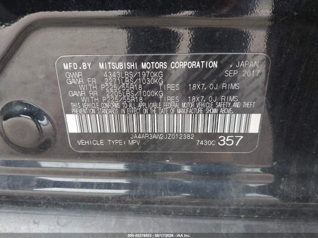 Продаж на аукціоні авто 2018 Mitsubishi Outlander Sport 2.4 Se, vin: JA4AR3AW2JZ012382, номер лоту: 45376853