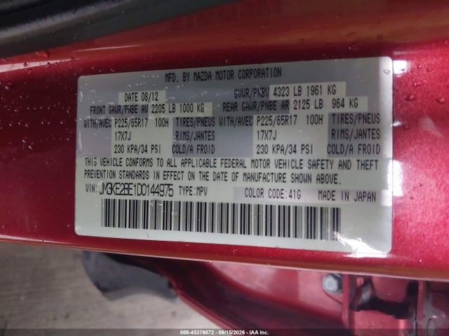 Aukcja sprzedaży 2013 Mazda Cx-5 Sport, vin: JM3KE2BE1D0144975, numer aukcji: 45376872