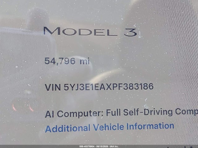 Tesla Model 3 Rear-wheel Drive 2023 5YJ3E1EAXPF383186 Image 15