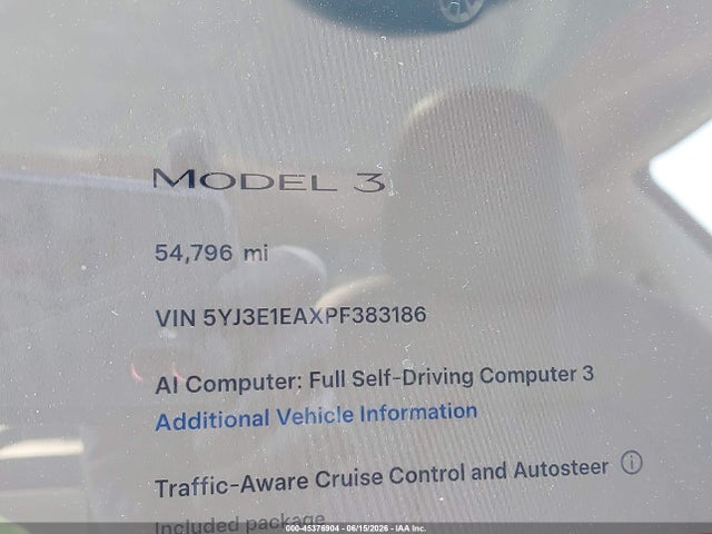 Tesla Model 3 Rear-wheel Drive 2023 5YJ3E1EAXPF383186 Image 7