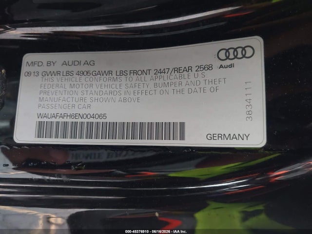 Продаж на аукціоні авто 2014 Audi A5 2.0t Premium, vin: WAUAFAFH6EN004065, номер лоту: 45376910