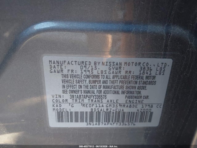 Nissan SENTRA SR 2015 3N1AB7AP4FY336576 Image 9