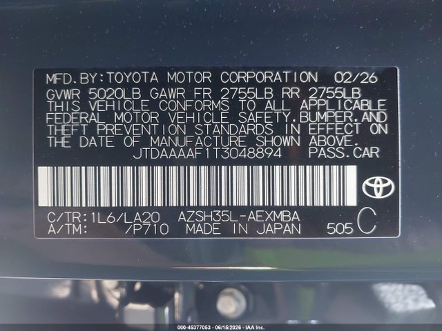 Toyota Crown Xle 2026 JTDAAAAF1T3048894 Image 9