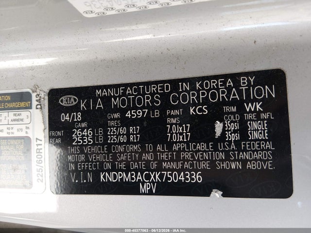 KIA Sportage Lx 2019 KNDPM3ACXK7504336 Image 9
