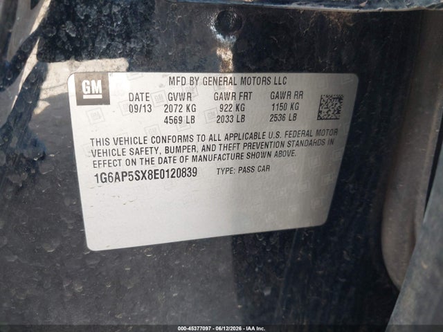 1G6AP5SX8E0120839 Cadillac Cts Standard