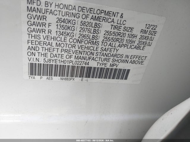 5J8YE1H01PL022744 Acura MDX A-SPEC
