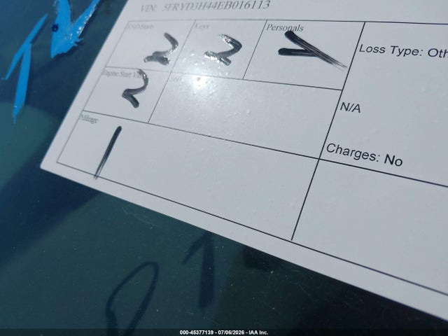 45377139 :رقم المزاد ، 5FRYD3H44EB016113 vin ، 2014 Acura Mdx Technology Package مزاد بيع