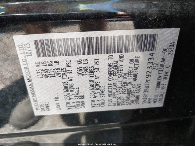 Aukcja sprzedaży 2023 Nissan Rogue Sv Intelligent Awd, vin: 5N1BT3BB1PC923334, numer aukcji: 45377197