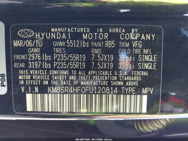 Hyundai Santa Fe Gls 2015 KM8SR4HF0FU120814 Image 9