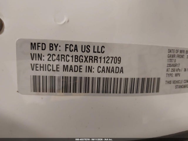 2C4RC1BGXRR112709 Chrysler Pacifica Touring L