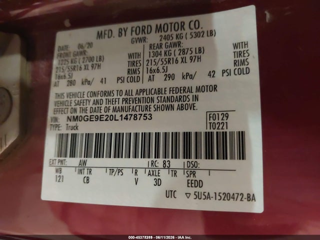 Ford Transit Connect Xl Passenger 2020 NM0GE9E20L1478753 Image 9