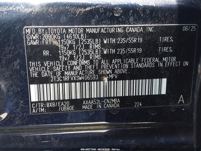 Toyota Rav4 Xle Premium 2025 2T3C1RFVXSW406593 Image 9