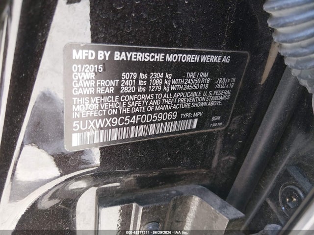 5UXWX9C54F0D59069 BMW X3 Xdrive28i