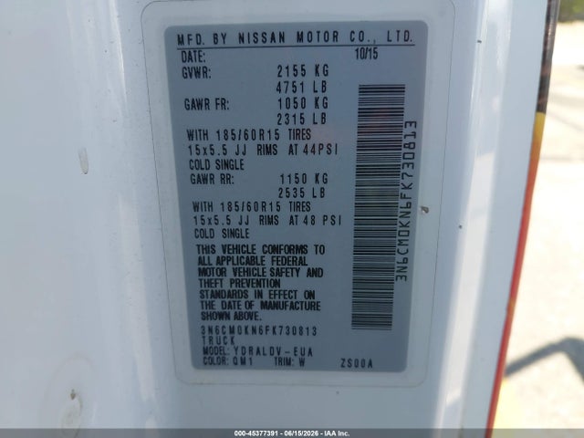 3N6CM0KN6FK730813 Nissan Nv200 S