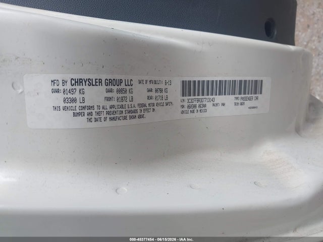 Aukcja sprzedaży 2013 Fiat 500 Sport, vin: 3C3CFFBR3DT713143, numer aukcji: 45377454
