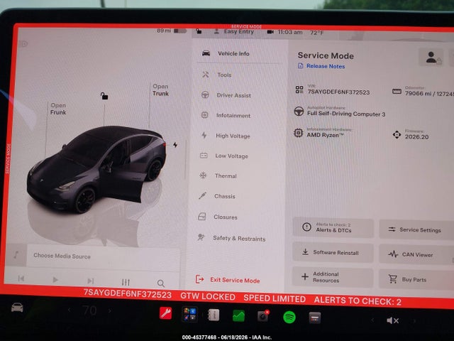 7SAYGDEF6NF372523 Tesla Model Y Performance Dual Motor All-wheel Drive