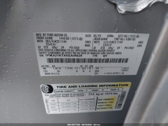 1FMJU1KTXKEA48628 Ford Expedition Limited