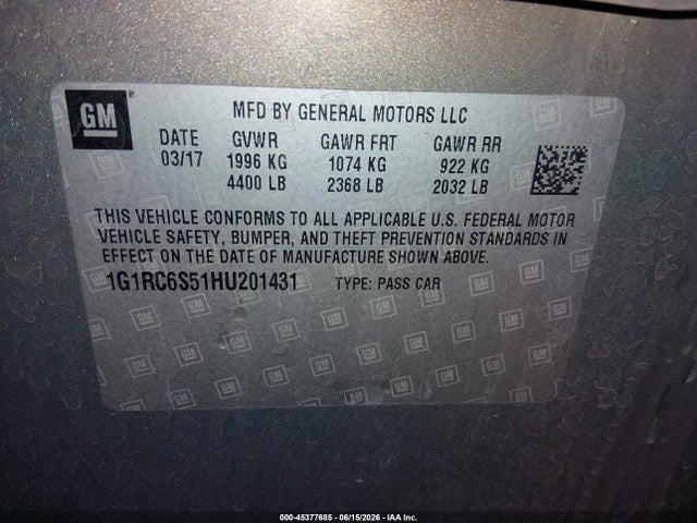 Chevrolet VOLT LT 2017 1G1RC6S51HU201431 Image 9