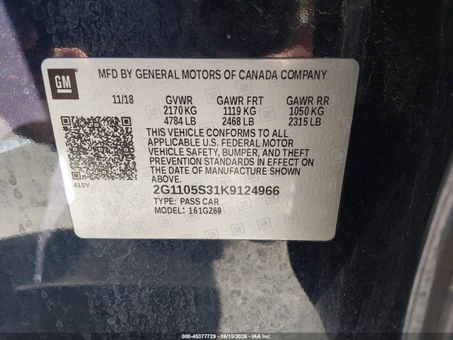 2G1105S31K9124966 Chevrolet Impala Premier