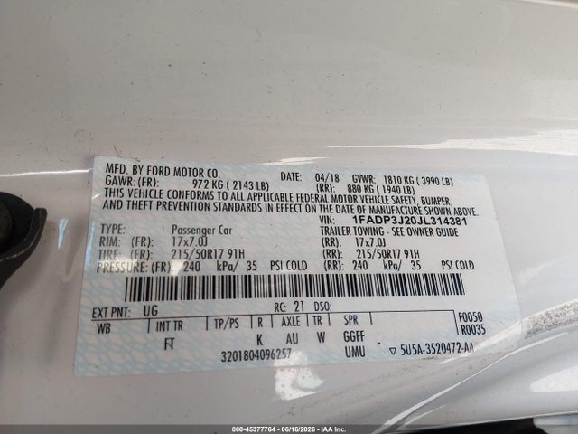 Ford Focus Titanium 2018 1FADP3J20JL314381 Image 9