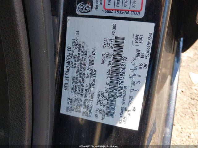 2009 Lincoln Mkz მანქანა იყიდება აუქციონზე, vin: 3LNHM26T59R608142, აუქციონის ნომერი: 45377784