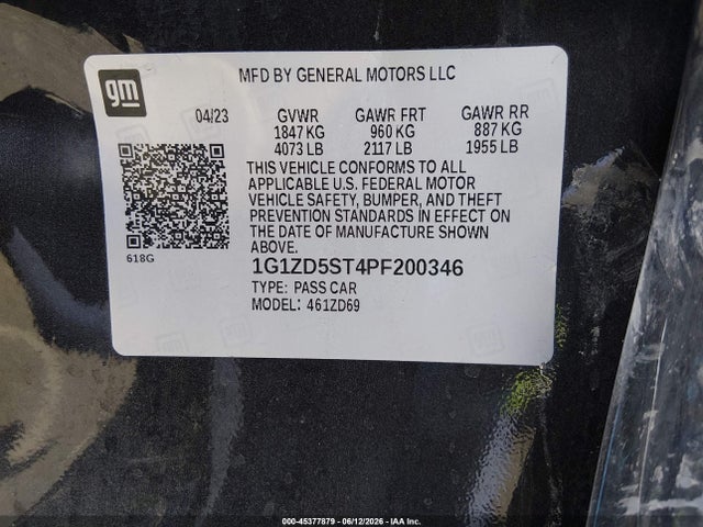 1G1ZD5ST4PF200346 Chevrolet Malibu Fwd 1lt