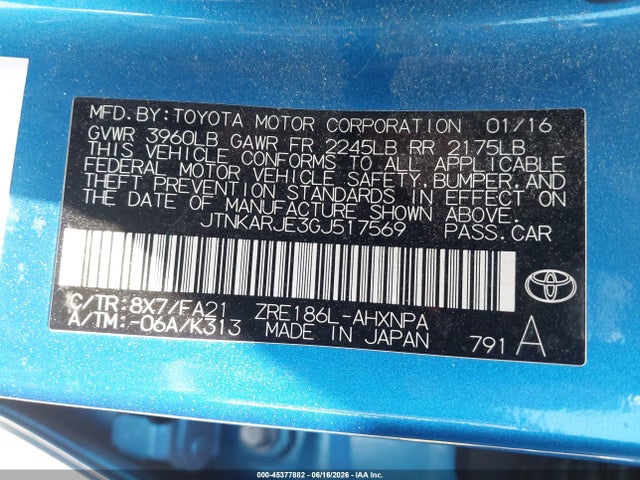 Scion IM 2016 JTNKARJE3GJ517569 Image 9