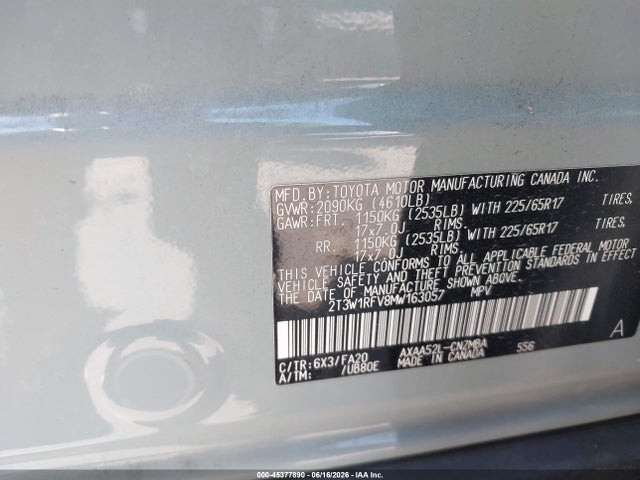 Toyota Rav4 Xle 2021 2T3W1RFV8MW163057 Image 9