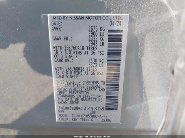 5N1DR3BD8RC275308 Nissan Pathfinder Rock Creek 4wd
