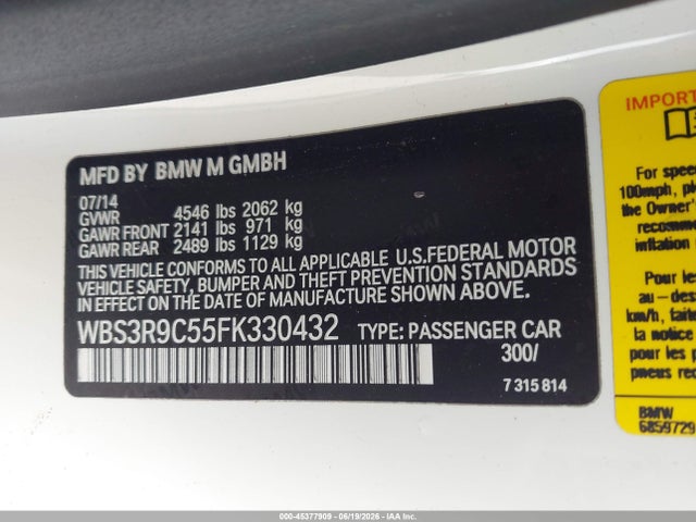 BMW M4 2015 WBS3R9C55FK330432 Image 9