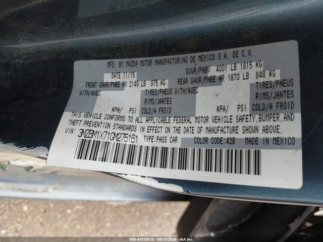 Aukcja sprzedaży 2016 Mazda Mazda3 I Grand Touring, vin: 3MZBM1X71GM275161, numer aukcji: 45378020