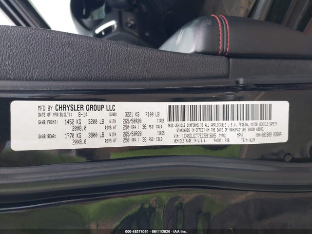 Aukcja sprzedaży 2014 Dodge Durango R/t, vin: 1C4SDJCT7EC591605, numer aukcji: 45378051