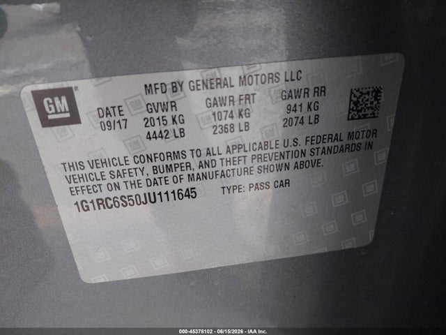 Chevrolet VOLT LT 2018 1G1RC6S50JU111645 Image 9
