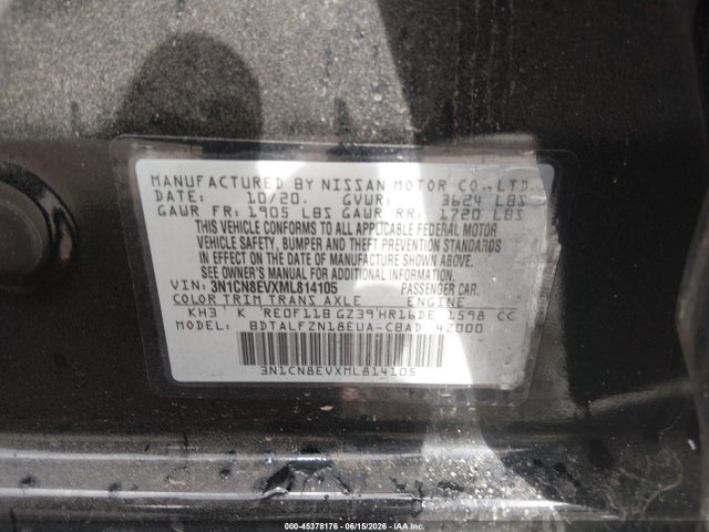 Nissan Versa Sv Xtronic Cvt 2021 3N1CN8EVXML814105 Image 9