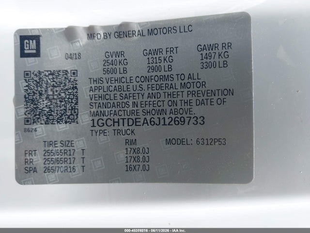1GCHTDEA6J1269733 Chevrolet Colorado 4wd Z71