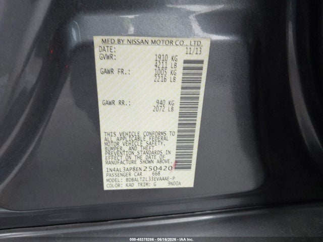 1N4AL3AP8EN250420 Nissan Altima 2.5 Sv