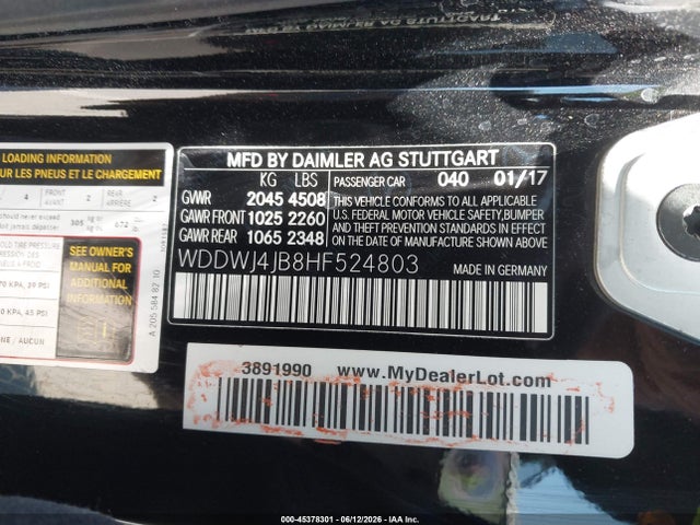WDDWJ4JB8HF524803 Mercedes-Benz C 300