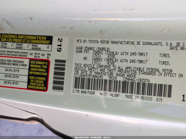 Toyota Tacoma Sr 2024 3TYJDAKN7RT004245 Image 9