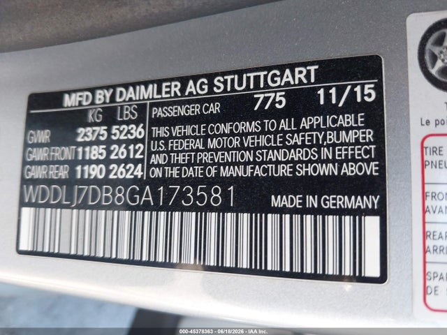 WDDLJ7DB8GA173581 Mercedes-Benz CLS 550