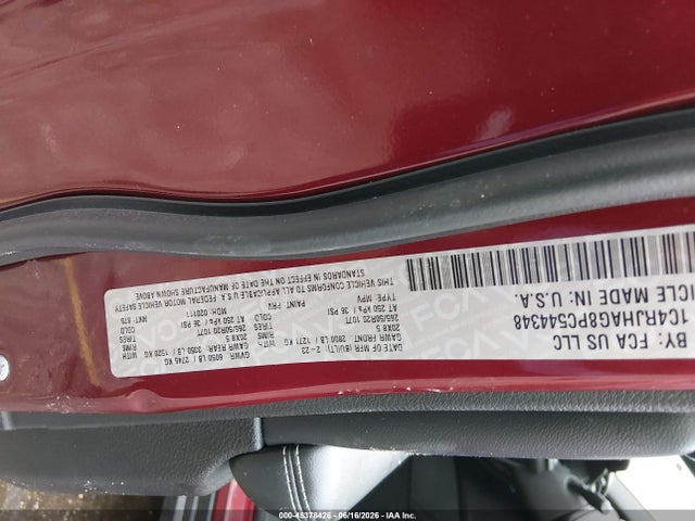 45378426 :رقم المزاد ، 1C4RJHAG8PC544348 vin ، 2023 Jeep Grand Cherokee Altitude 4x4 مزاد بيع